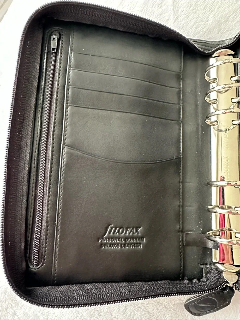 Filofax RARE Durham Black Deluxe Leather Personal Organizer